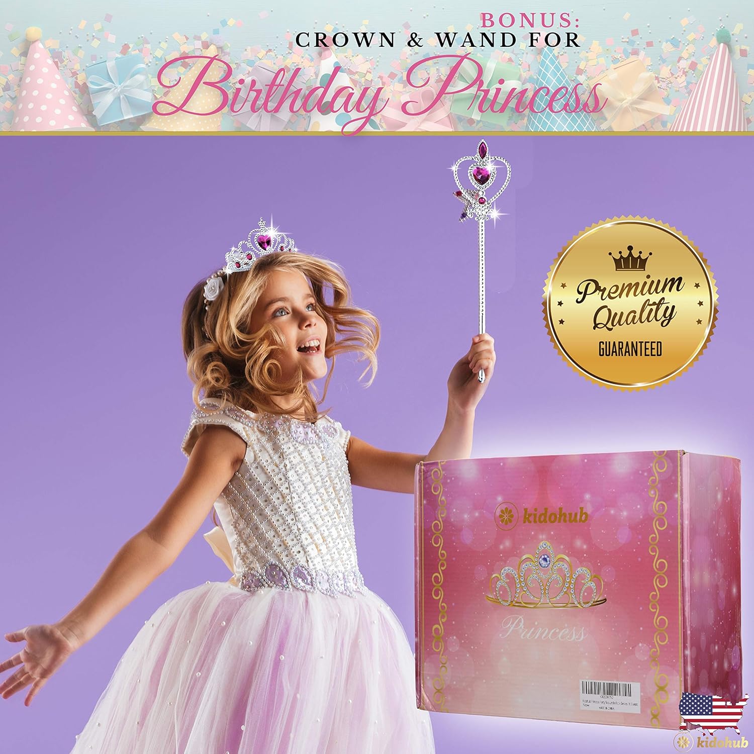 Princess Party Theme 2 sets in 1: Birthday Princess Decorations Tulle Backdrop & Disposable Tableware Bundle Pack 145 Pcs Serves 16