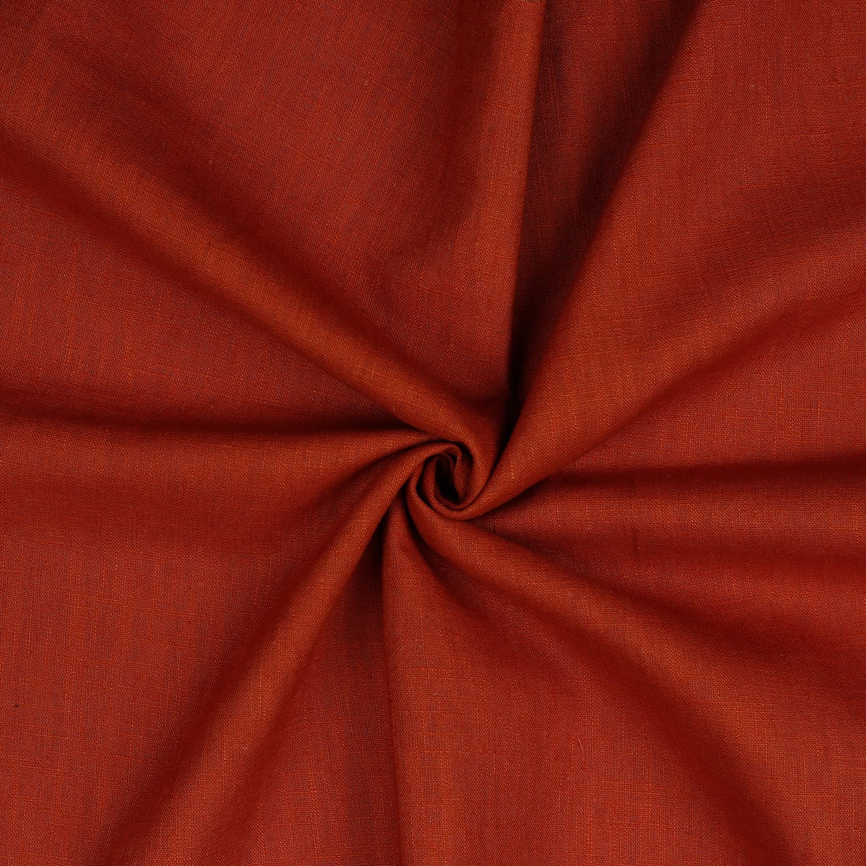 Vmg-Store 041 I Rust Linen Fabric, Sold By The Metre, Plain, 40 Colours, 100% Linen Fabric, Natural Fabric, Oeko-Tex, 140 Cm Width (041 I Rust)