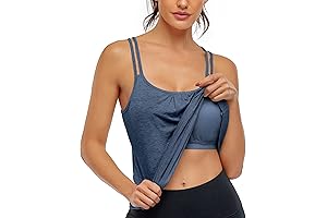 Women's Yoga Racerback Tank with Built-In Bra