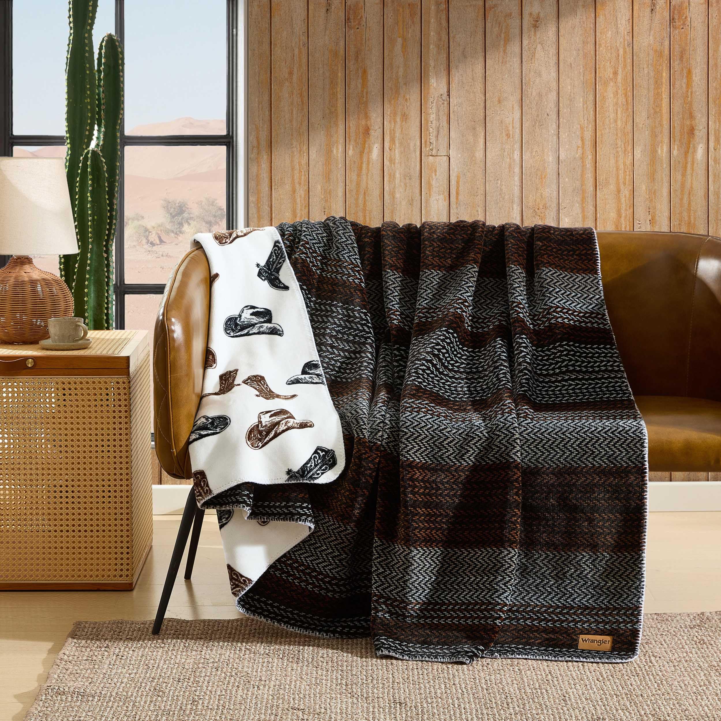 Wrangler - Coperta, super morbida biancheria da letto in peluche di