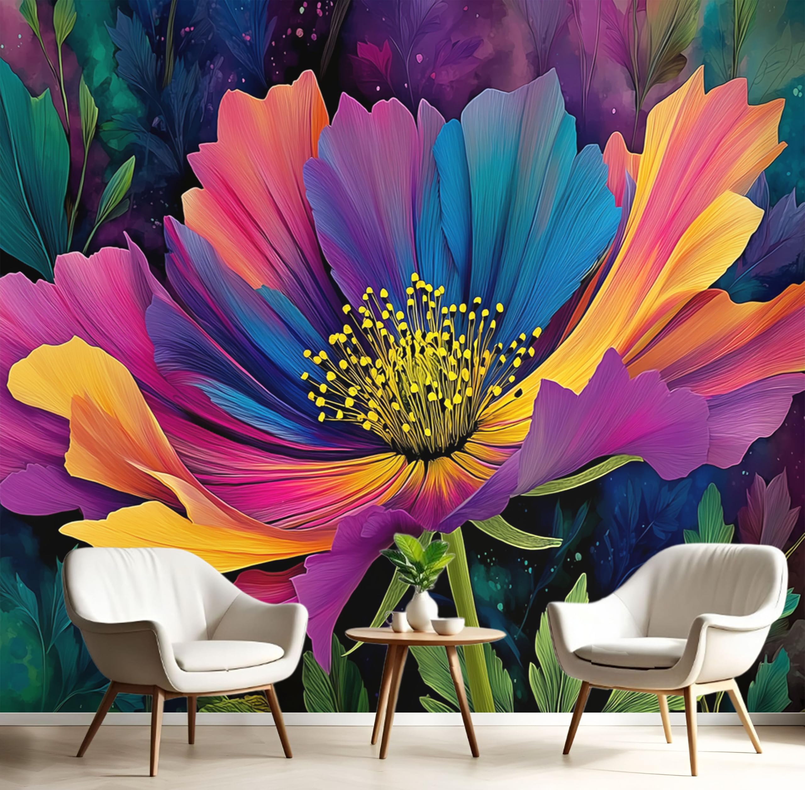 Papier peint panoramique 3D de haute qualité revêtement mural bohème violet 250x175