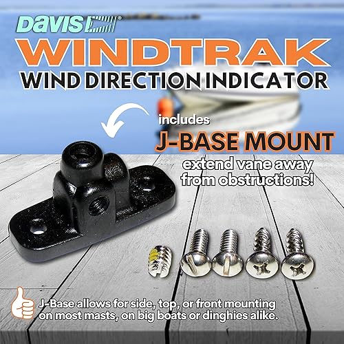 Miniatura 3 de Davis WindTrak - Paquete de 15 paletas de viento para navegar con soporte en base J para montaje lateral, superior o lateral (2 artículos)