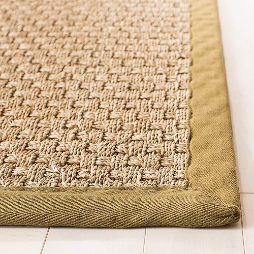 Vista 26 de SAFAVIEH Natural Fiber NF114A - Alfombra de hierba marina, tejido de canasta, con borde, para zonas de alto tráfico, sala de estar, dormitorio, 2