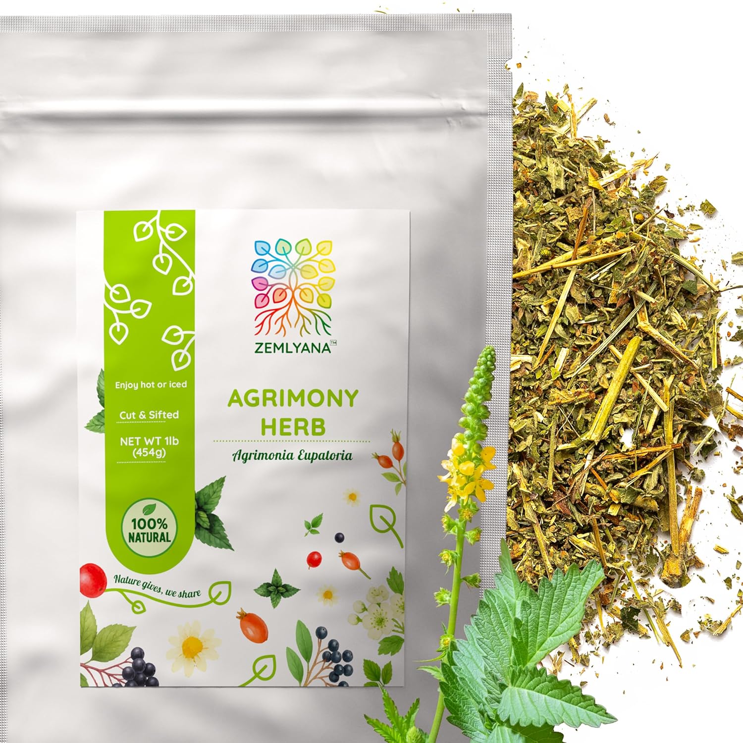 Agrimony Herb 1lb Tea - Dried Agrimonia Eupatoria - Cut & Sifted Fresh Herbal Loose Teas