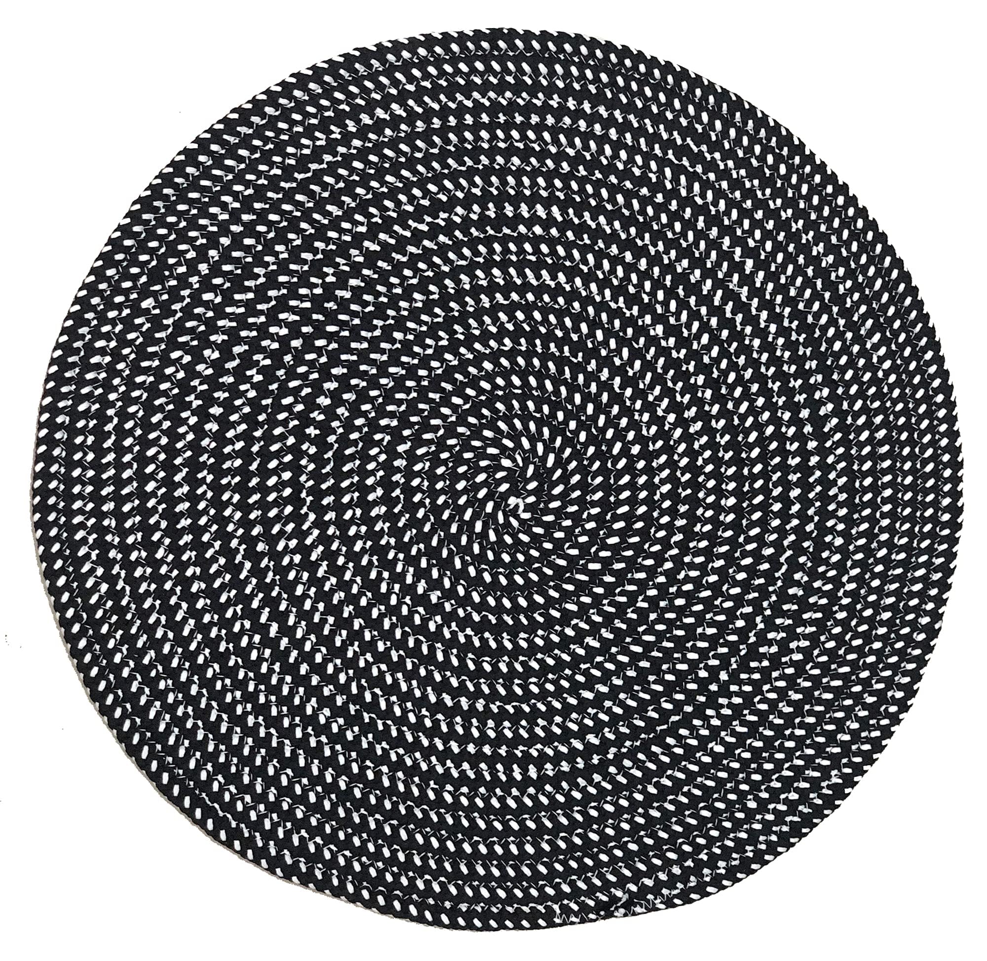 HUAHOO Hand Woven Round Area Rugs Living Room Bedroom Study Computer Chair Cushion Base Mat Round Carpet Lifts Chair Pad Coffee Table Rug(3' Round,