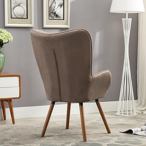 Miniatura 25 de Roundhill Furniture - Silla decorativa doarnin contemporánea de terciopelo sedoso con respaldo de botones, Tela, Amarillo