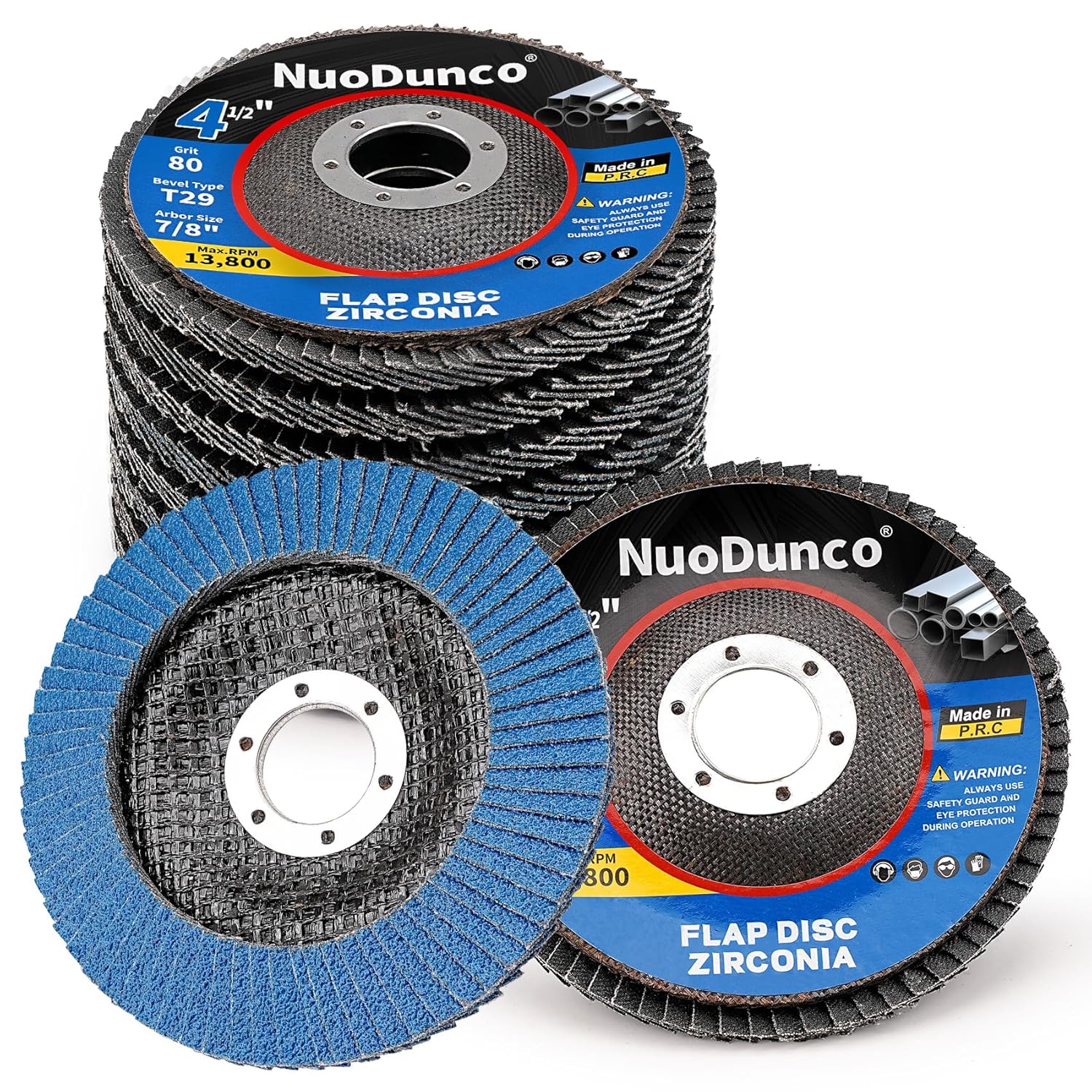20 Pack Flap Discs 4 1/2 for Angle Grinder Sanding Disc,40/60/80/120 Grit T29 Zirconia Abrasive Grinding Wheel Discs for Metal,Stainless Steel,Wood,Cast Iron