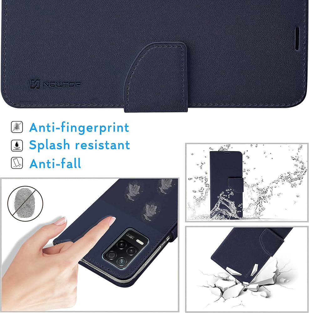 N NEWTOP Cover Compatibile Per Realme 8 5G, HQ Lateral Custodia Libro Flip Magnetica Portafoglio Sim 142363s