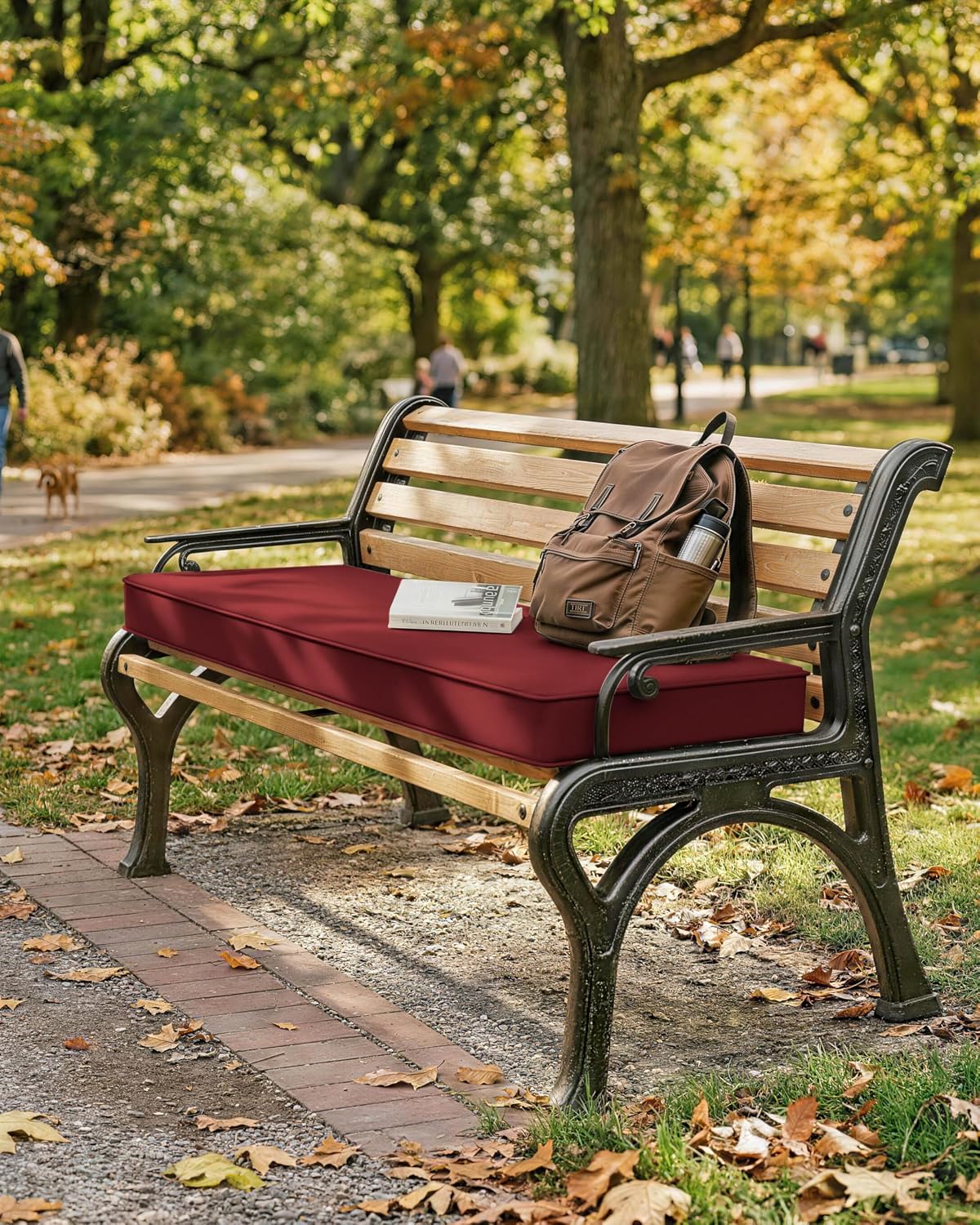 Outdoor Bench Cushions for Patio Furniture 45 X 18 Inch Water-Resistant & Fade-Resistant 3.5" Thick Removable Outdoor Couch Cushion with Hidden Zipper & Ties for Bench, Porch Swing, Loveseat