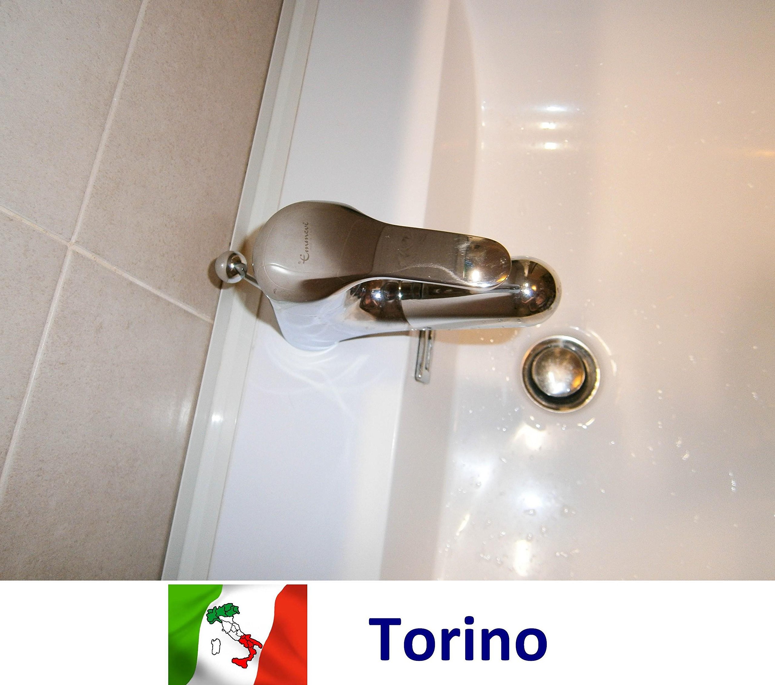 emmevi Miscelatore lavabo doccetta Estraibile Scarico Automatico Serie Ambra Cromato 9096 Made in Italy