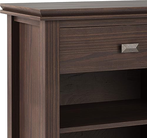 Miniatura 19 de SIMPLIHOME Mesita de noche artesanal de madera maciza de 24 pulgadas de ancho, contemporánea, color negro, para sala de estar y dormitorio Negro