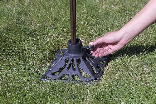 Miniatura 5 de TIKI Brand - Soporte de antorcha de hierro fundido, negro, 9.1 pulgadas de largo x 9.1 pulgadas de ancho x 4.8 pulgadas de alto, 1312322