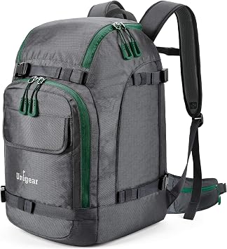 Unigear Ski Boot Bag, 70L Ski Boot Travel Backpack for Ski Helmet, Goggles, Gloves, Skis, Snowboard & AccessoriesGray