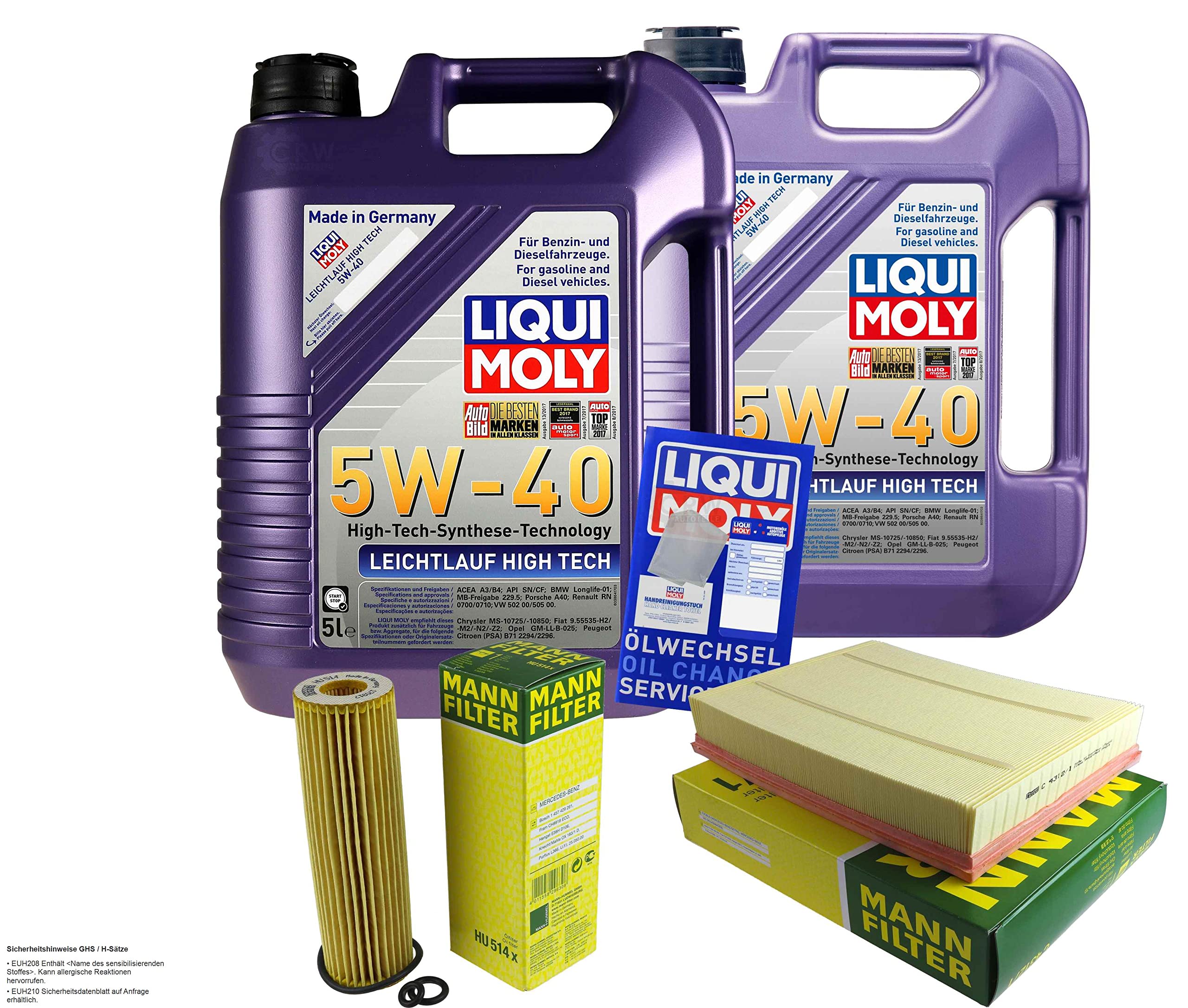 Kit d'inspection 10 l LM LL High Tech 5W-40 + filtre à air MANN