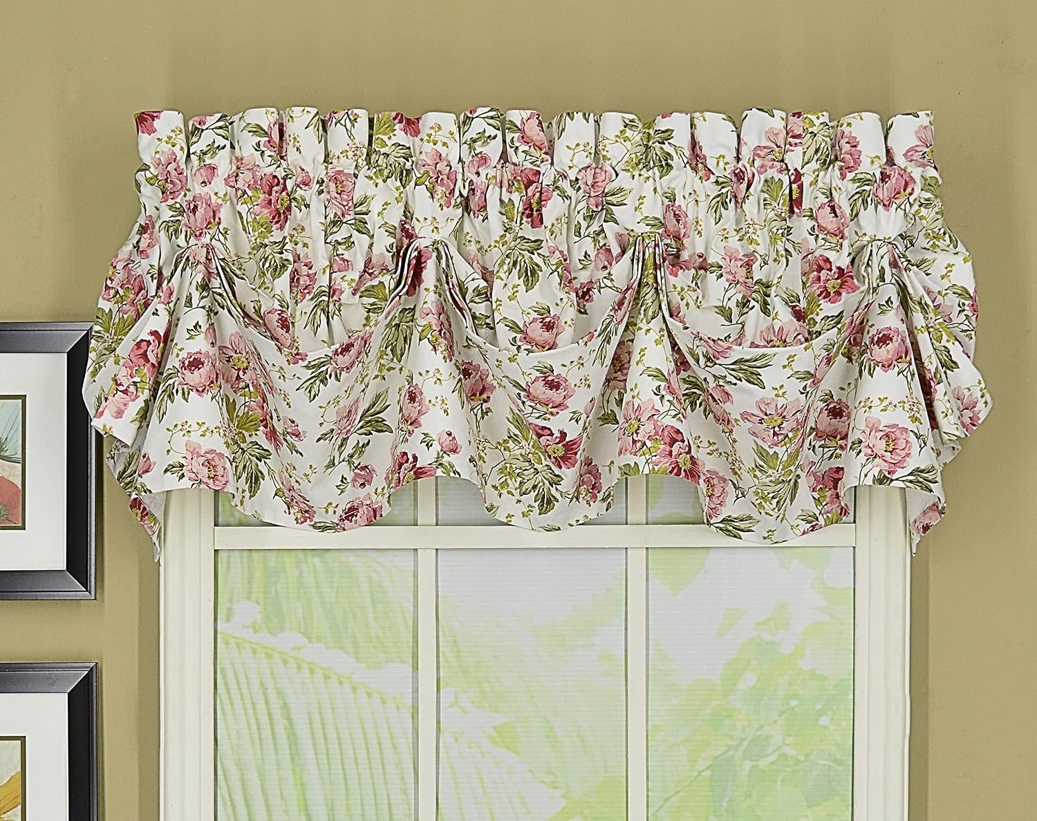 Today's Curtain Portsmouth Sailcloth Tucked Valance, 16-Inch, Rust