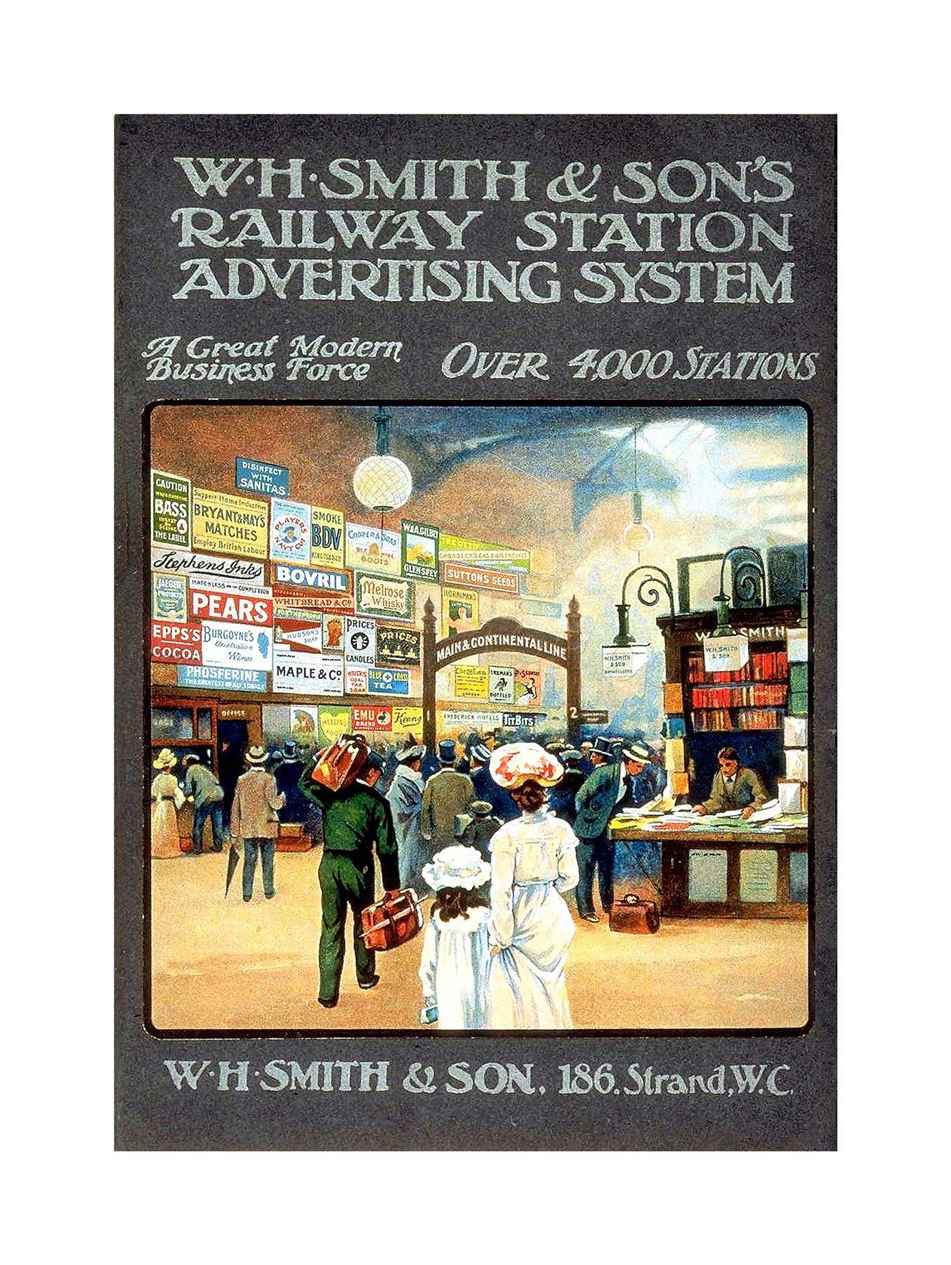 Wee Blue Coo Vintage Ad Smith Railway Train Station London UK Wall Art Print