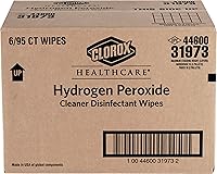 Vista 10 de Clorox Healthcare Hydrogen Peroxide Cleaner Disinfectant Wipes, 6.75" x 9", 95 Count, Pack of 6 (Package May Vary)