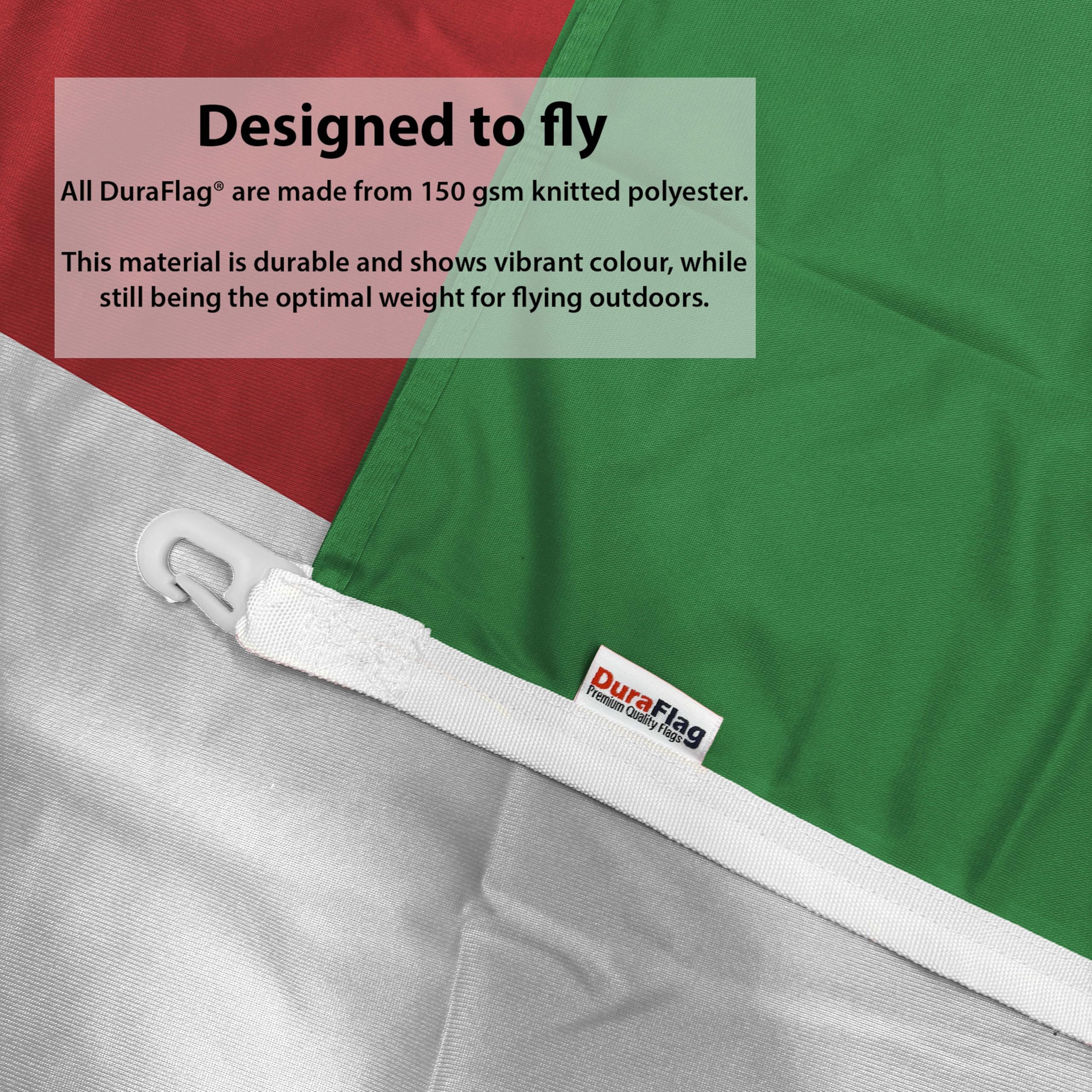 DuraFlag Italy 5ft x 3ft with Clips/Hooks - Premium Quality 5x3 Italian Flags, 5ft x 3ft (150cm x 90cm) - Image 3