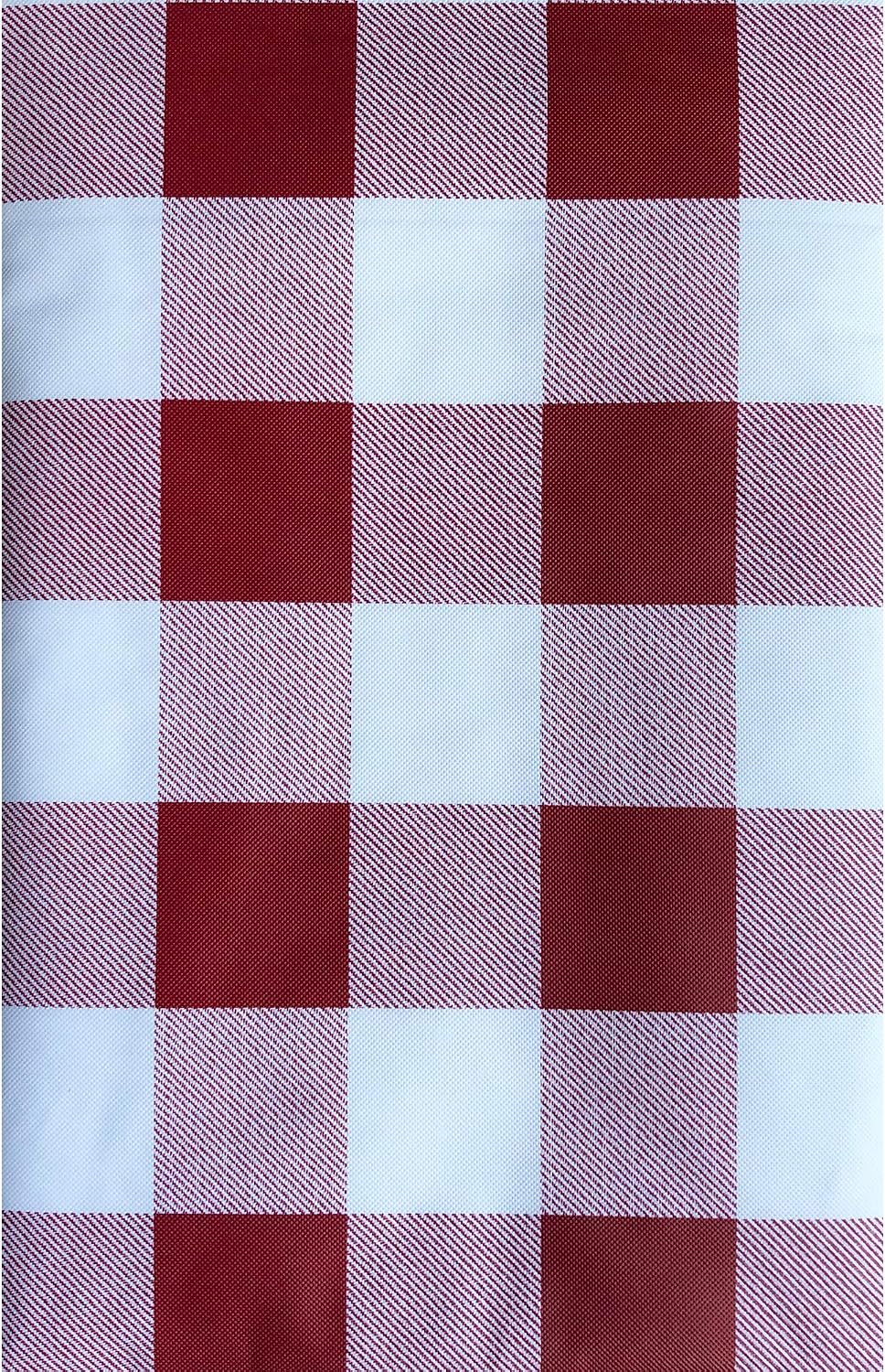 Newbridge Cottage Gingham Buffalo Check Vinyl Flannel Backed Tablecloth - Rustic Checkered Indoor/Outdoor Vinyl Picnic, BBQ and Dining Tablecloth - 60” x 102” Oblong/Rectangle, Red