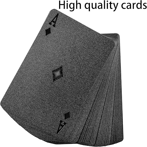 Miniatura 28 de Joyoldelf Black Playing Cards with Rose Pattern, 2pcs Deck of Cards, PVC Plastic & Waterproof Playing Cards, Cool Card Decks Suitable for Family or