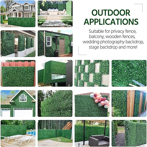 Miniatura 3 de YAHEETECH - 61218 paneles de pared de madera de seto artificial, verduras, cobertura de plantas, protección UV para jardín, hogar, valla, patio