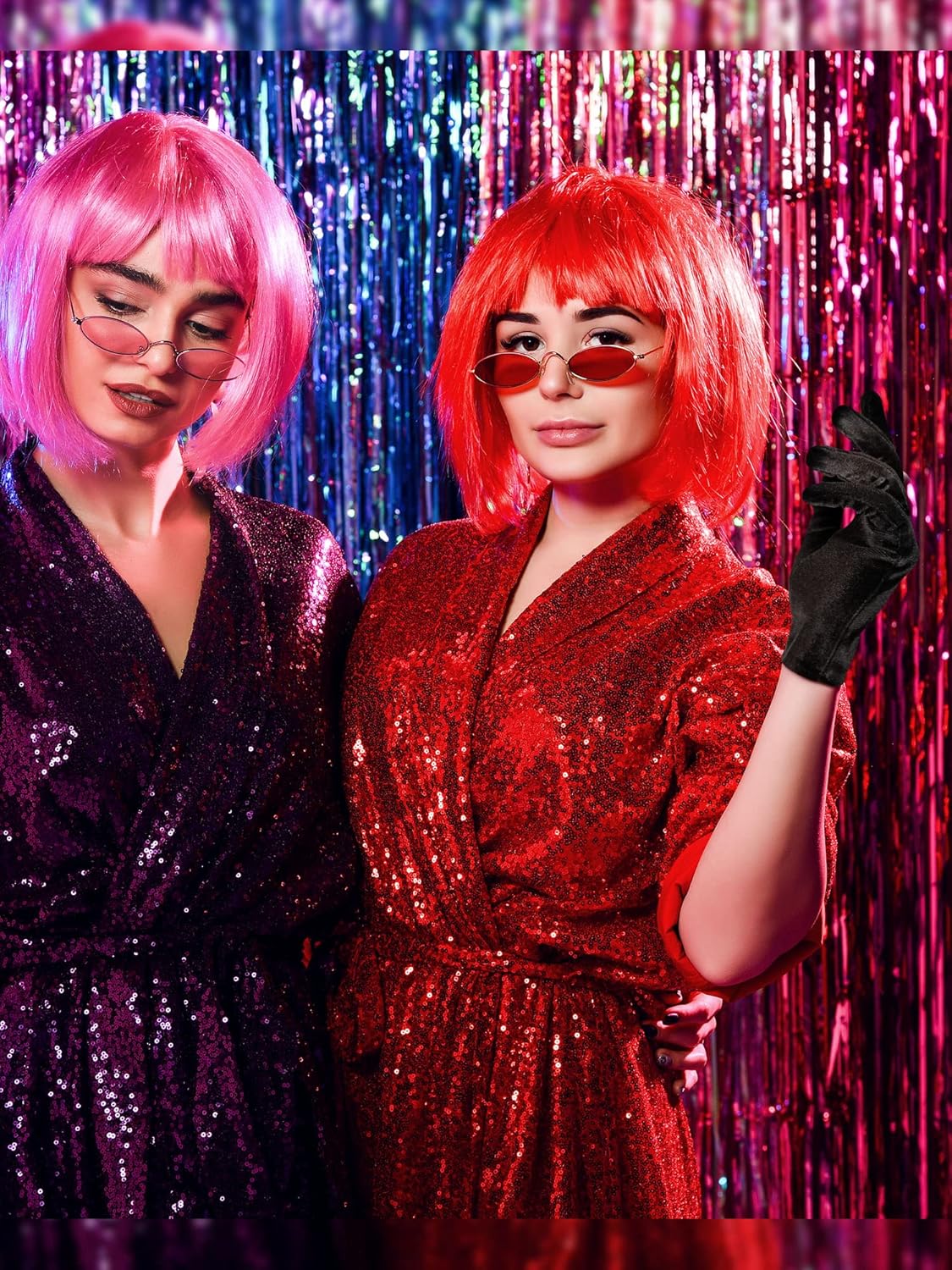 Geyoga 4 Pairs Women Velvet Gloves Short Satin Gloves Winter Cosplay Tea Party Wrist Mitten for Dancing Party Costume - Image 6