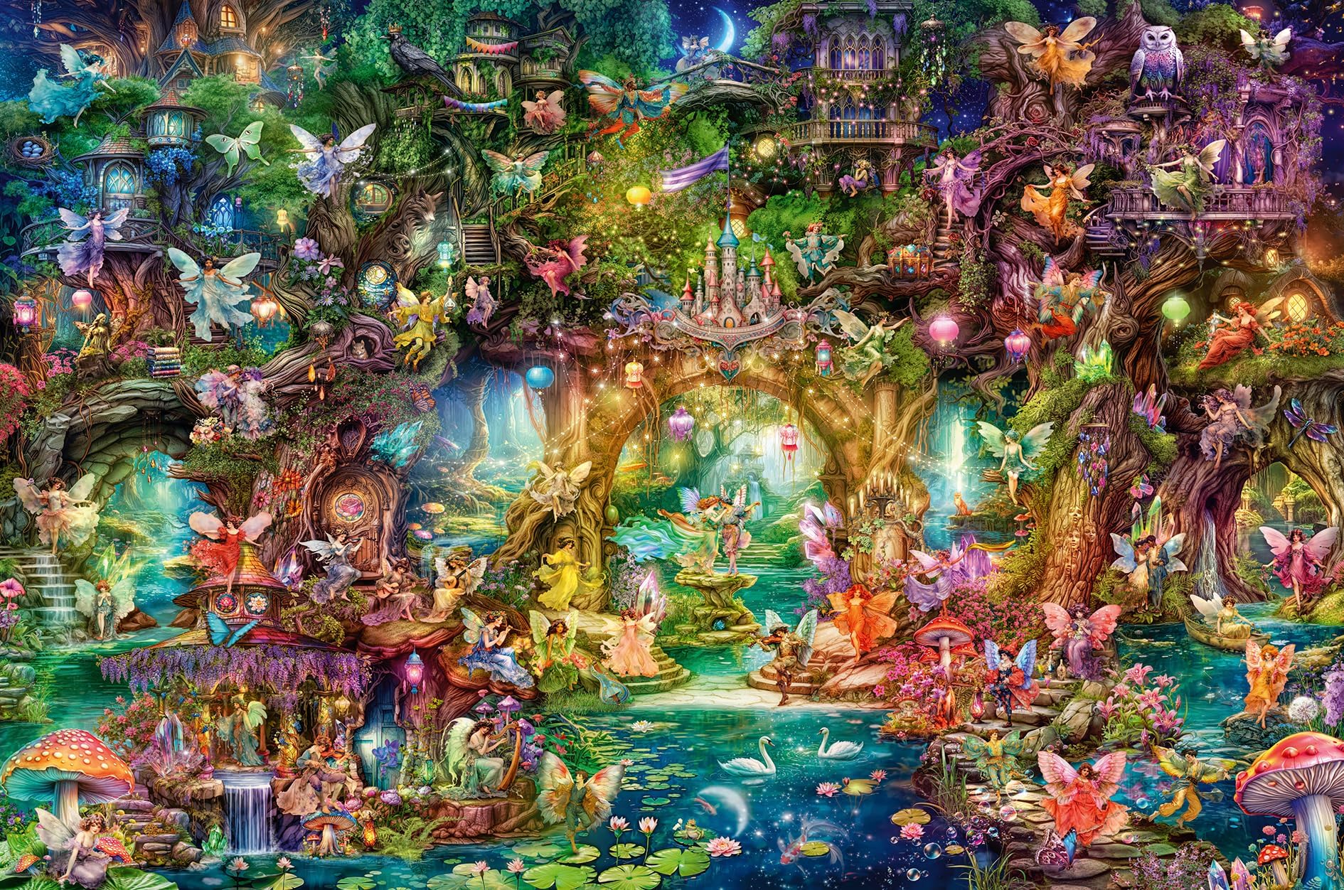 Hidden World of Fairies - 4000 Piece Jigsaw Puzzle for Adults and Kids Age 12 Years Up - Fantasy & Mythology