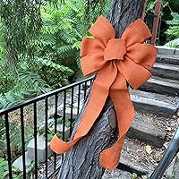 Vista 18 de Arco de corona de arpillera negra con alambre, 10 pulgadas de ancho, colas largas de 18 pulgadas, cinta de Navidad, decoración de puerta delantera