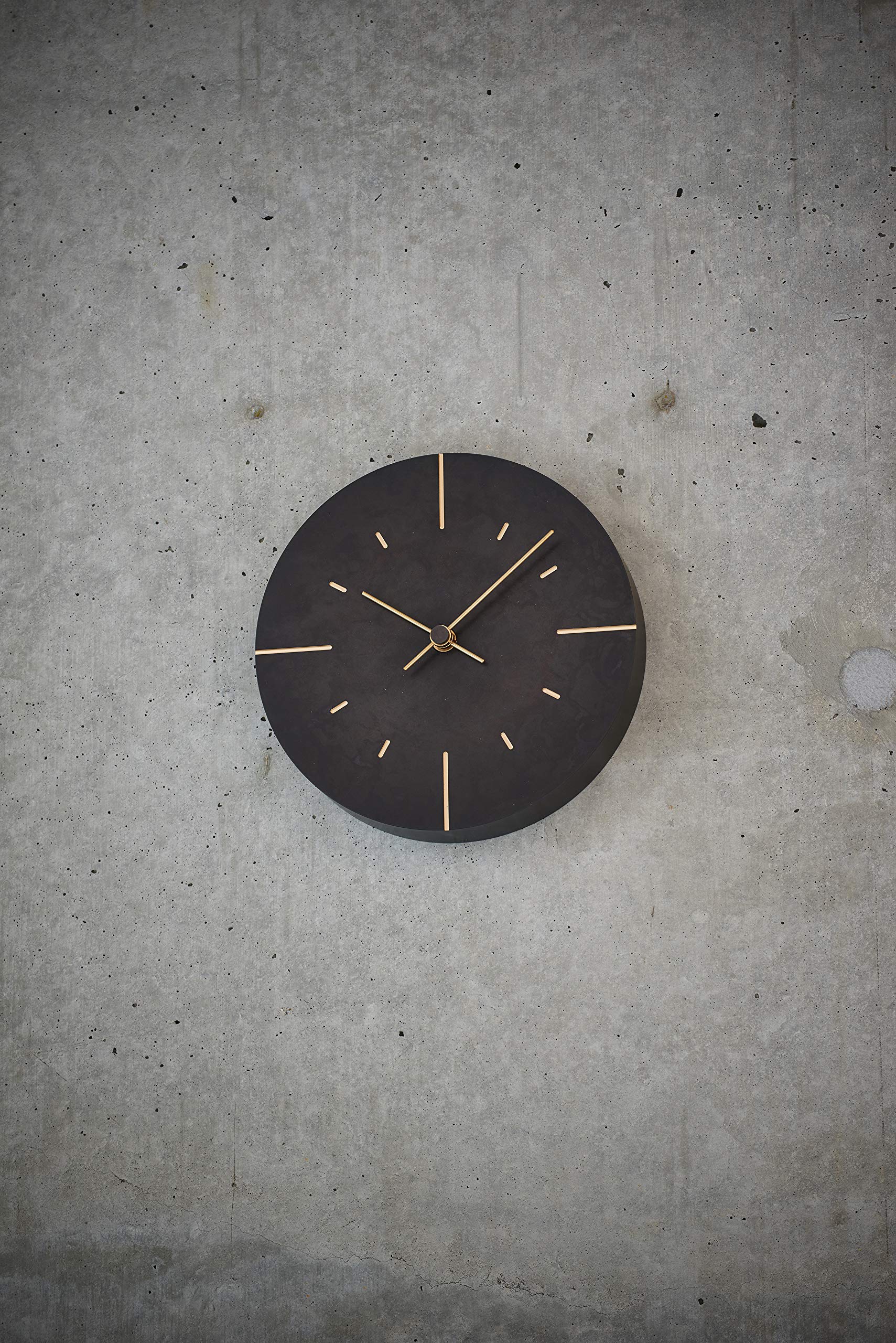 Amazon.co.jp: レムノス 掛け時計 アナログ 真鍮 黒 オーブ 斑紋黒染色