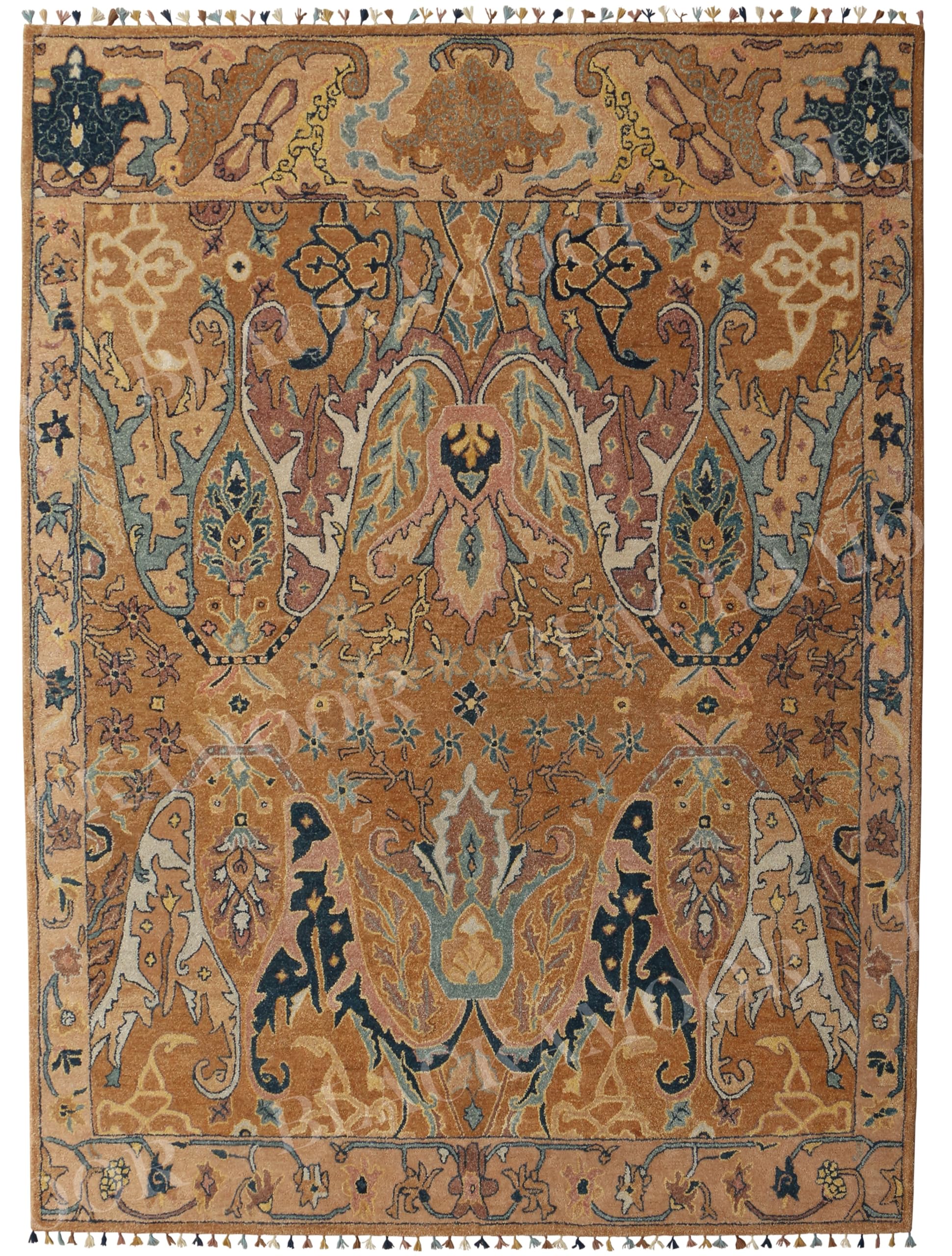 Blackamoor Rugs Ekat Brown Wool Tufted Handmade Area Rug – Traditional Antique Look Carpet, Soft & Comfortable for Warm Home Décor All Costs Included