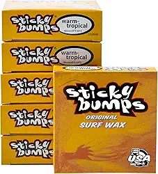 Sticky Bumps Cera de surf quente/tropical | Cera de prancha de surf de longa duração | Ótima estrutura para surfe | Não tóxica, segura para a natureza | Cera de surfe de água quente para temperaturas