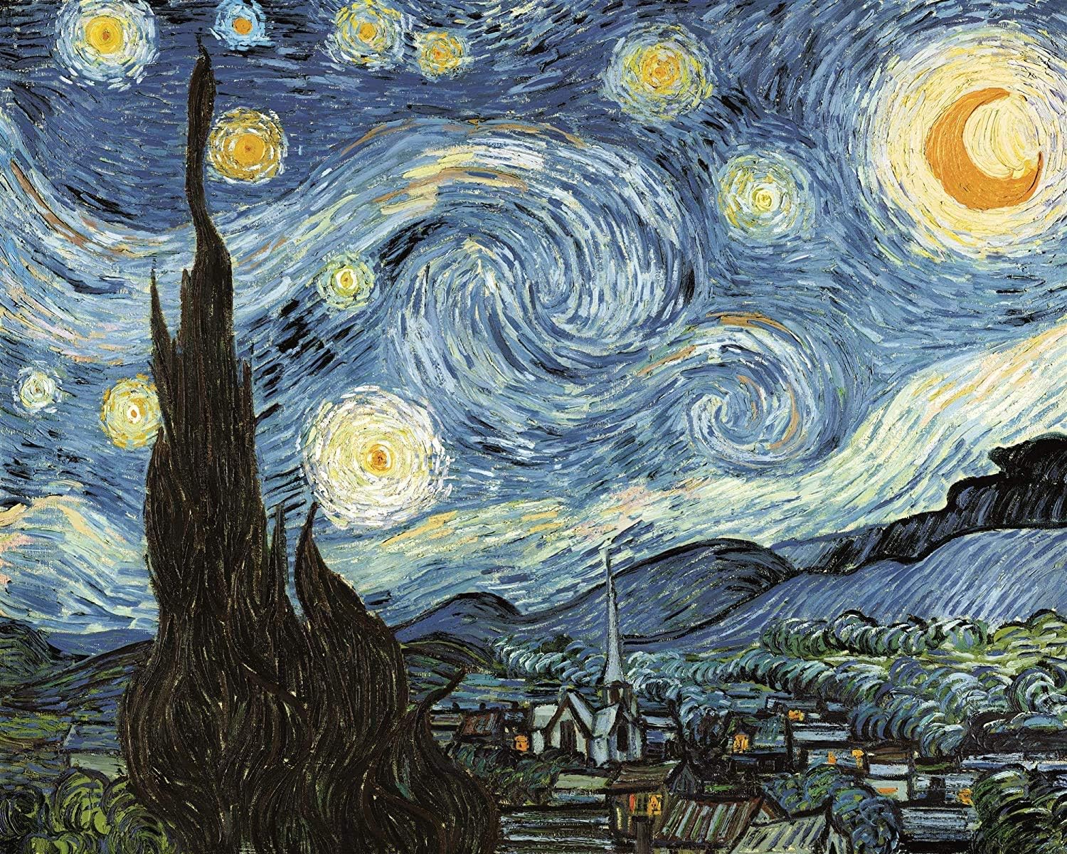 Van Gogh Abstract Starry Night - Jigsaw Puzzles For Adults 1000-Piece Diy Puzzle Kids Wooden Toys