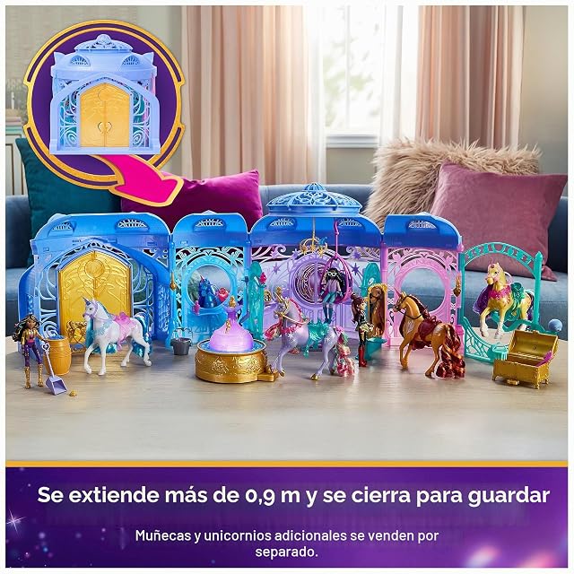 Foto 7 de 8 de Unicorn Academy - Set de Juego Estable de 90 cm, Incluye Fuente con Efectos de luz y Sonido, Unicornio de 12…