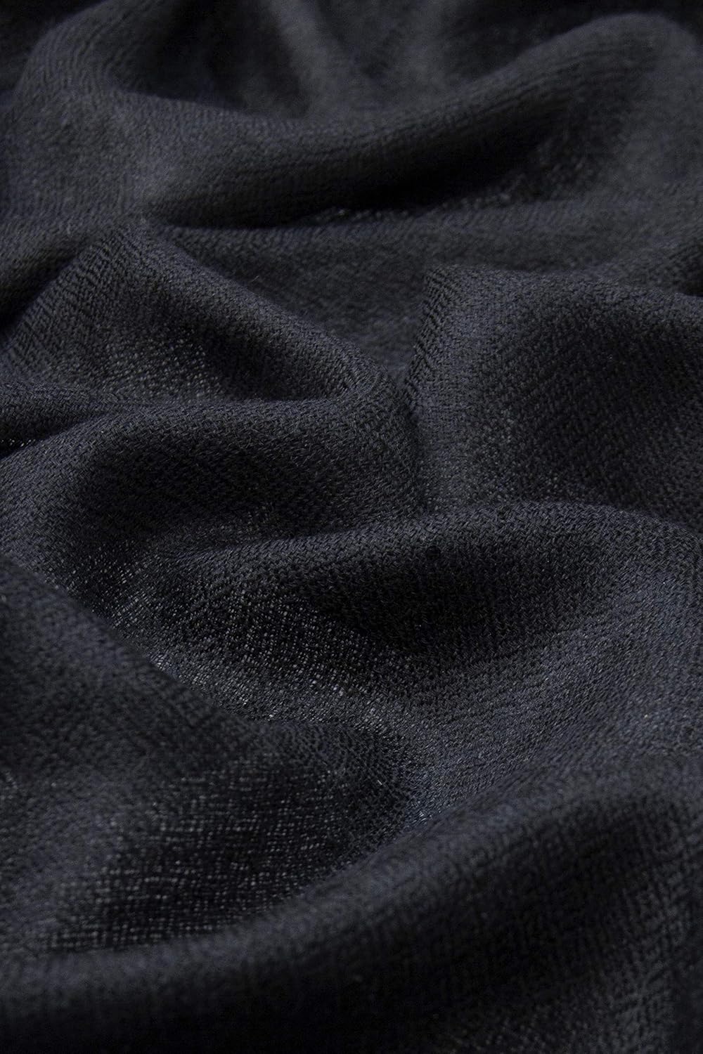Cashmere scarf Made in Kashmir India (gift box) Smart Merino Wool Silk Cashmere Blend Extremely Soft Long Scarf Women Men Pashmina Fall Winter Deep Black B