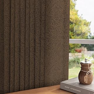 Metro Parlor Brown Floral Blackout Curtains 84 Inches Long for Bedroom, ...