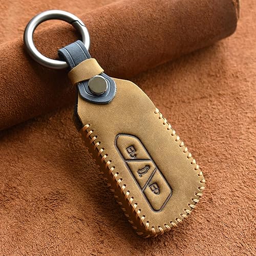 Miniatura 9 de KUNIO Funda para llavero de automóvil para VW Golf 8 RS Atlas Seat Leon funda protectora llavero de cuero 3 botones