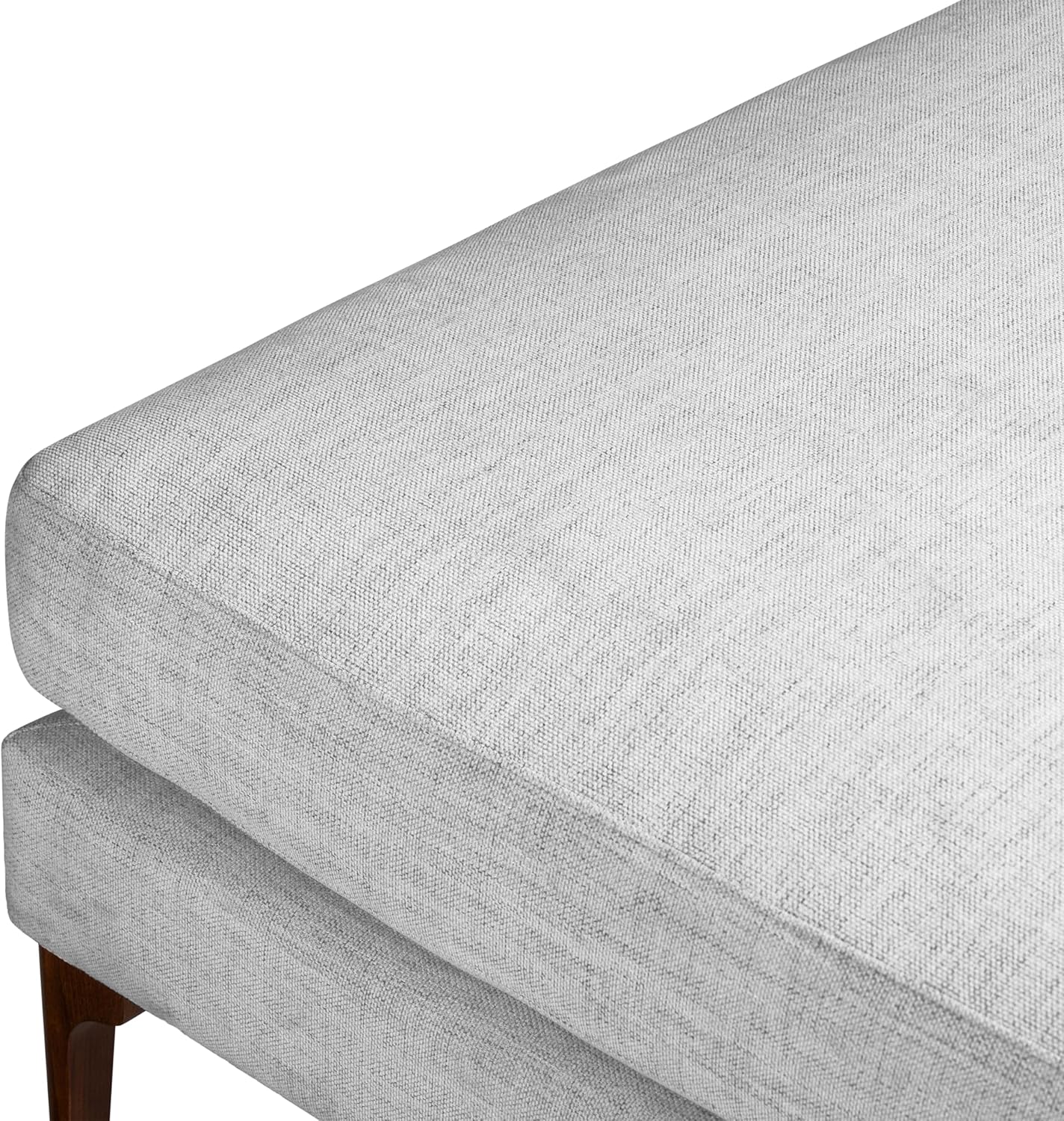Poly & BARK Mateo Ottoman – Square Upholstered Velvet Accent Piece with Elegant Turned Wood Legs – Luxe Footrest or Extra Seating for Living Room, Bedroom, Lounge or Reading Nook