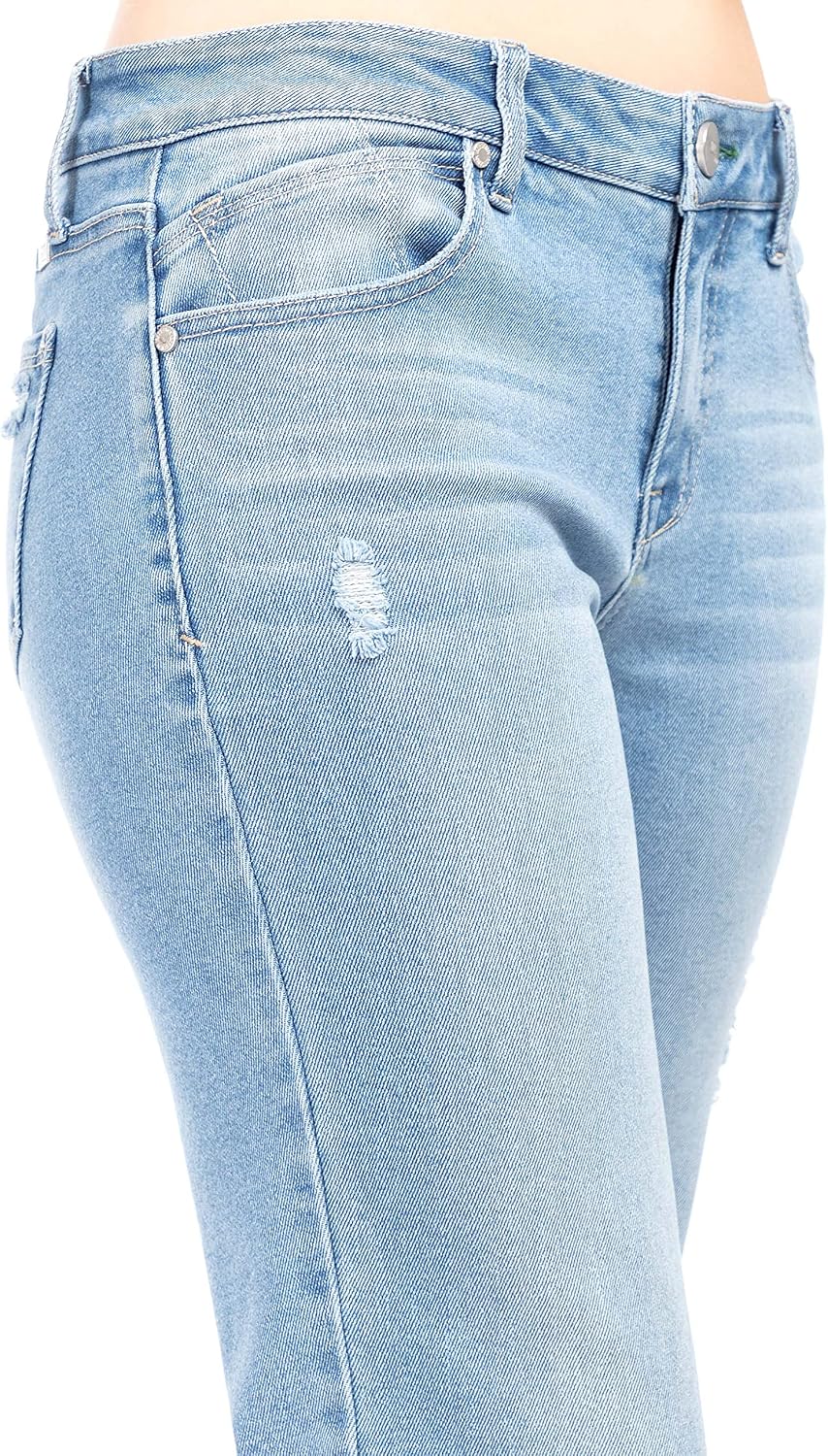 1822 Denim Women's 27" Re:Denim High-Rise Fray Ankle Straight Jeans