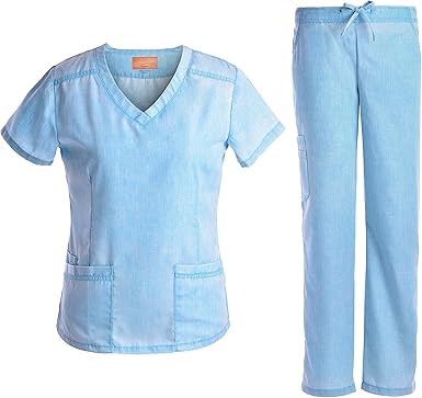 Nursing Scrubs Set Slim Uniforms - V 