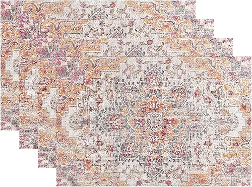 Snycler Camino de mesa bohemio persa turco, camino de mesa bohemio, vintage, elegante, rústico, geométrico, mesa auxiliar, decoración de lino para