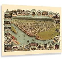 HISTORIX Vintage 1902 Eureka, Humboldt County, California Wall Poster Print - 18x24 Inch View of Eureka, Humboldt County, California Poster