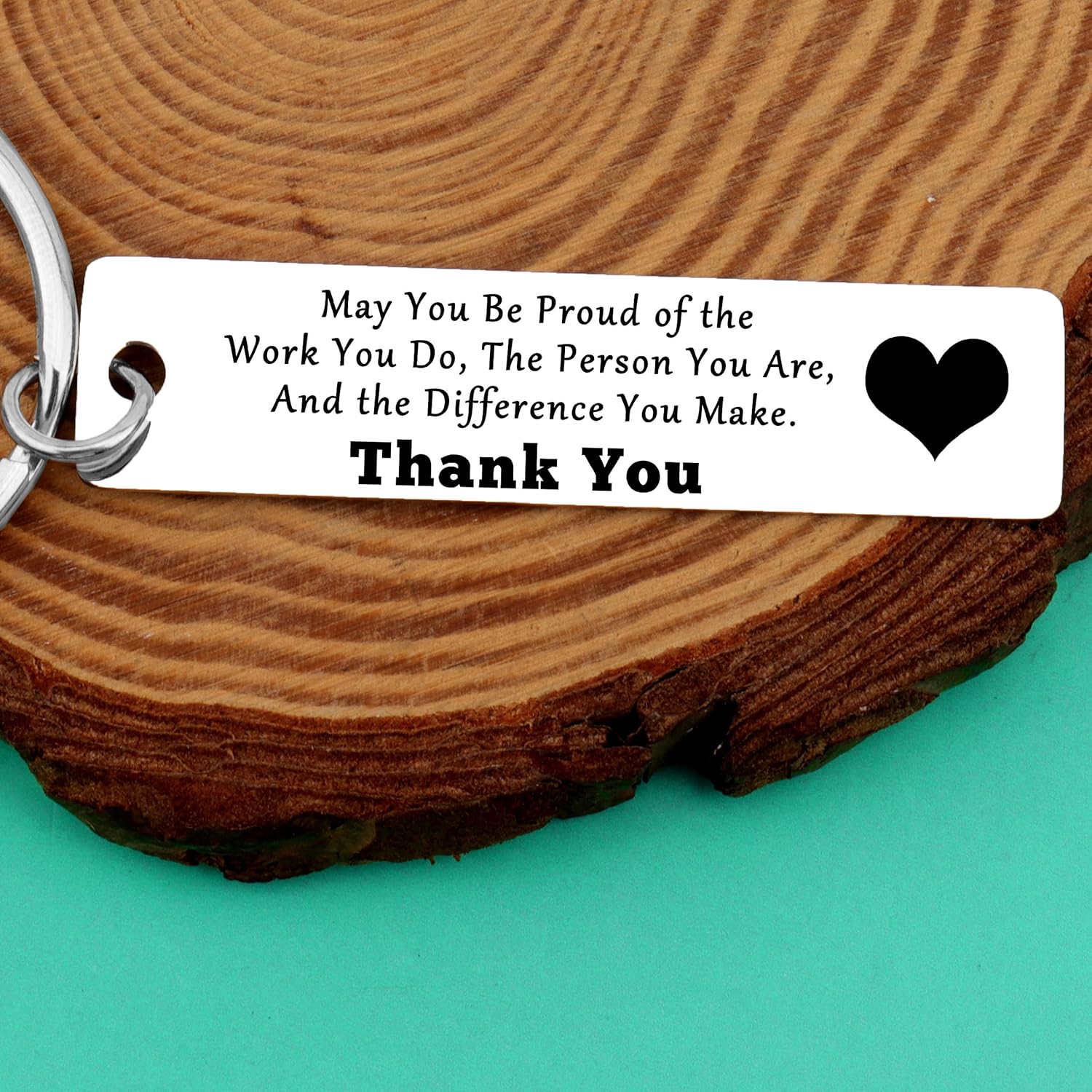 12Pcs Office Appreciation Gift Thank You Keychain Motivational Coworker Gifts Appreciation Jewelry for Volunteer Employee Coworkers Social Worker Appreciation Week Present Christmas Retirement Present - Image 7