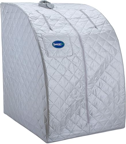 Miniatura 28 de Durasage Sauna de vapor personal portátil ligero - Generador de vapor de 800 W, temporizador de 60 minutos, acceso con cremallera, bolsillo frontal