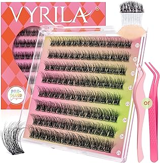 Ad – VYRILA Self Adhesive Lash Clusters Kit, 0.05mm fiber Wispy Pre Glued Lash Extensions Kit, Reusable 0.1mm Ul...