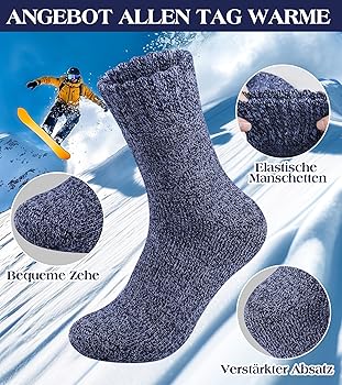 Wärmehalter - Extra dicke Herren-Thermosocken für den Winter | Warme flauschige Fleece-Isoliersocken | Geschenke für Männer - Schwarz / Holzkohle (Palmero