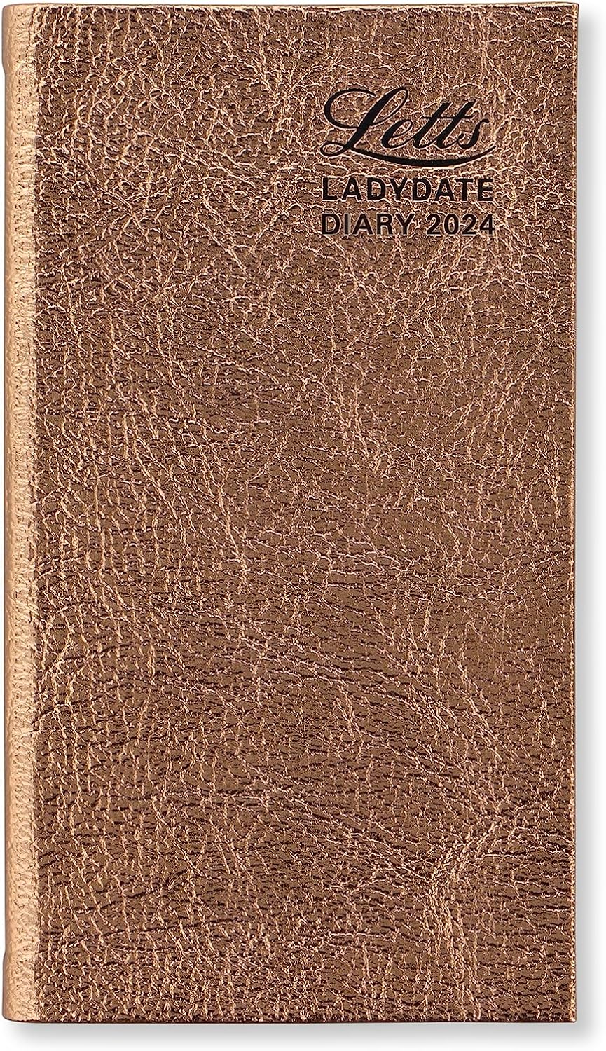 Letts Notebook, Begins January 2024, Medium Pocket, Weekly Lady-Date, Rose Gold, 24-081958