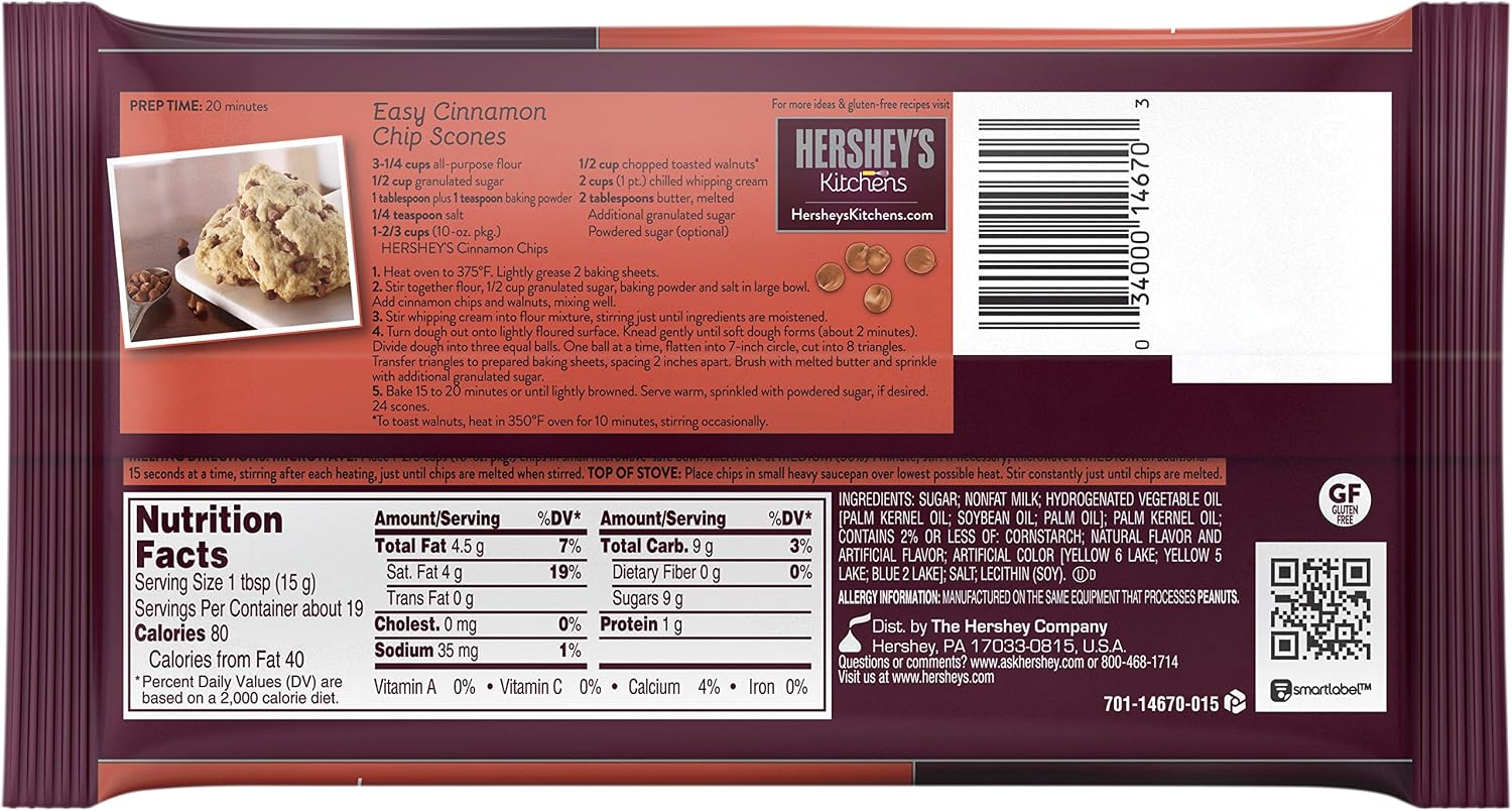 HERSHEY'S Cinnamon Chips, 10 Ounce