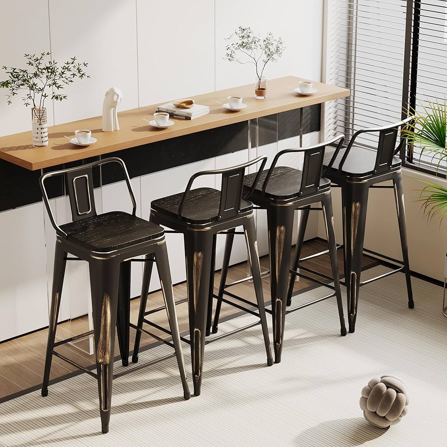 Amazon｜Alunaune 26インチ メタルバースツール 4個セット