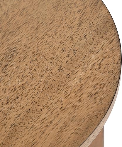 Miniatura 9 de Kate and Laurel Foxford - Mesa redonda escalonada para bebidas, 12 x 12 x 30 pulgadas, marrón natural, mesa circular de dos niveles para plantas