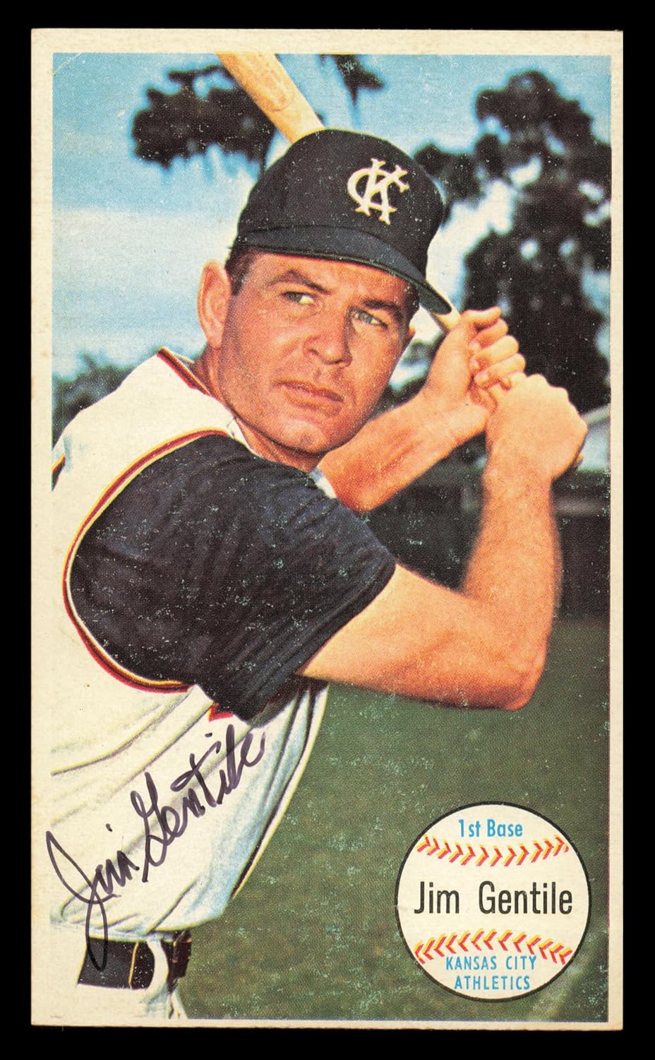 Jim Gentile Autographed 1964 Giants Baseball Card #15 Kansas City A's SKU #241002